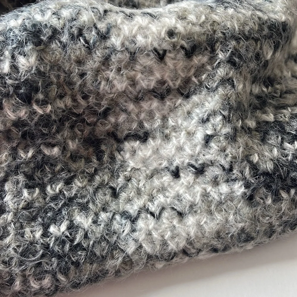 BCBGeneration Winter Infinity Scarf Gray Black